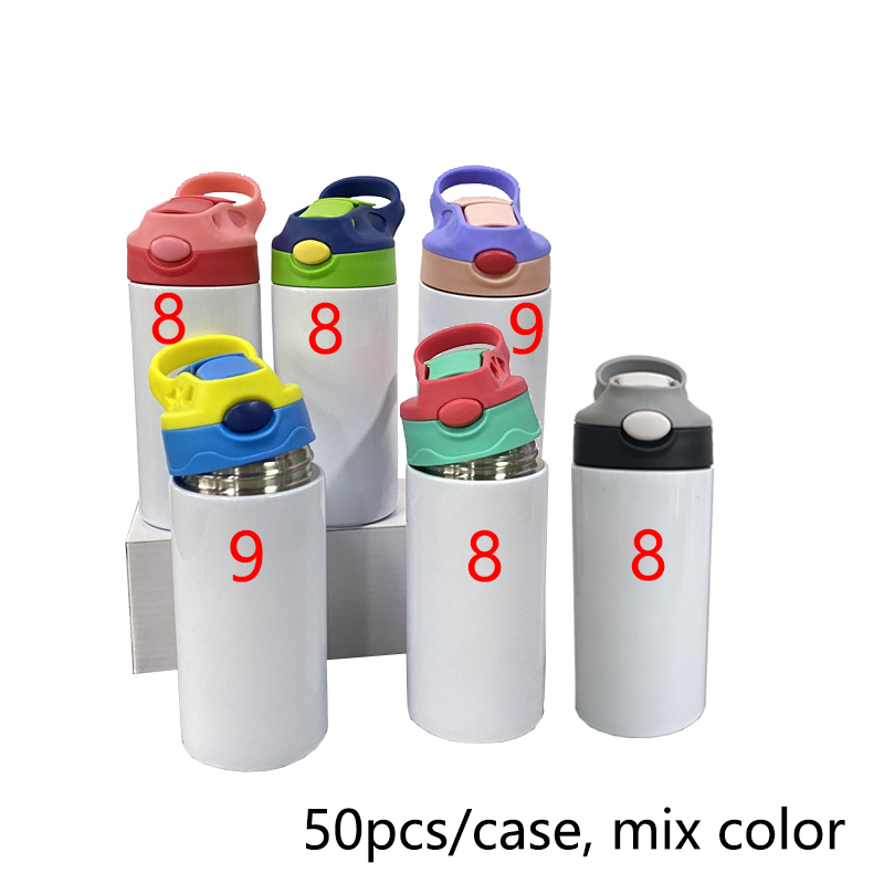 50 Pack YIPAI China Warehouse YPXLZ001 12oz 20oz Sublimation Blanks Mix Colors Kids Children Straight Tumbler Water Bottle