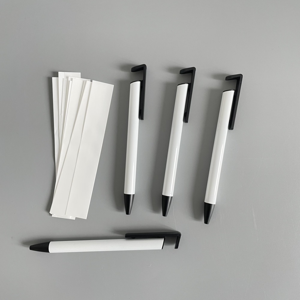 YIPAI China warehouse White Blank Sublimation Phone Stand Holder Clip Metal Pen With Shrink Wrap