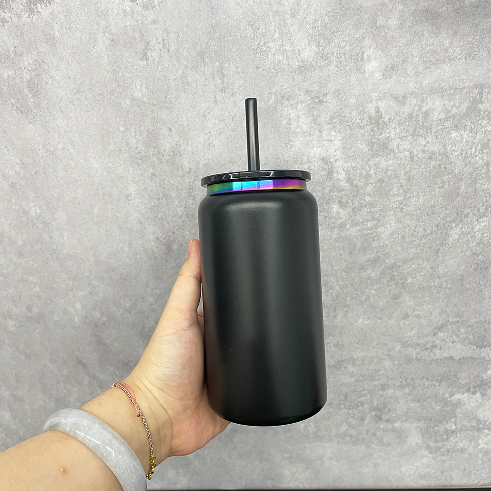 25 Pack YIPAI USA Warehouse Christmas 16oz Rainbow Plated Vacuum Insulated Stainless Steel Can for Laser Engraving