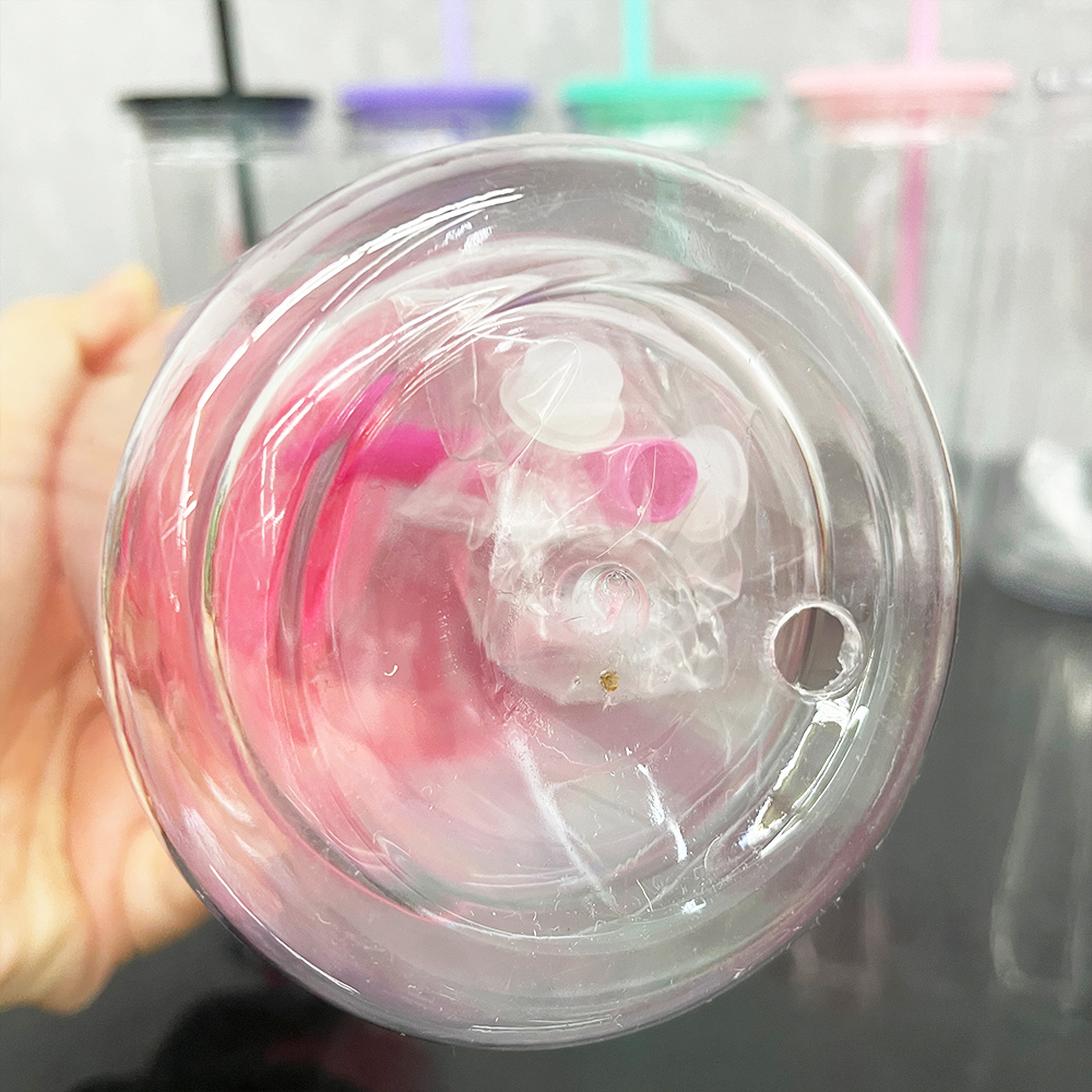 25 Pack YIPAI China Warehouse Inner 16oz Out 20oz Bigger Style Pre-Drilled Snow Globe Plastic Can With Colorful PP Lid and Plug