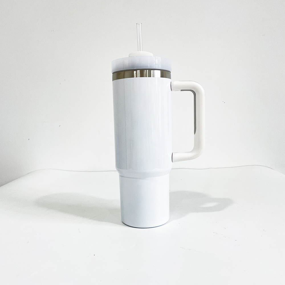 25 Pack YIPAI USA Warehouse 30oz White Blank Sublimation Travel Mug With Handle for UV DTF Wraps