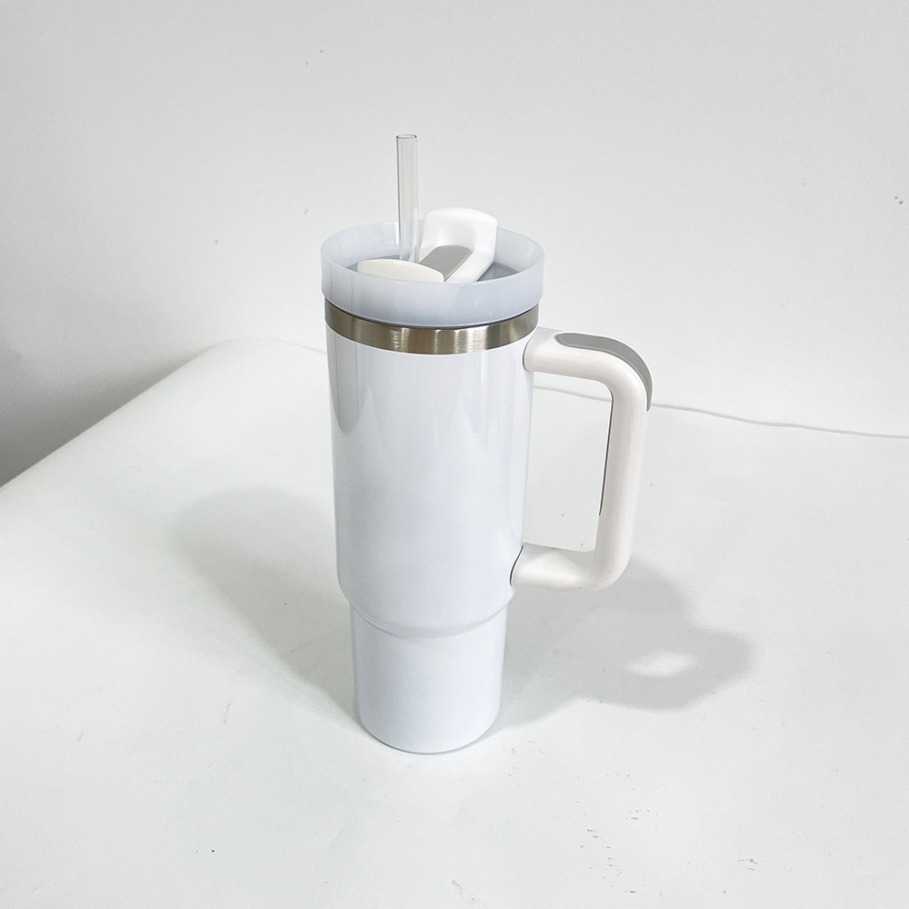 25 Pack YIPAI USA Warehouse 30oz White Blank Sublimation Travel Mug With Handle for UV DTF Wraps