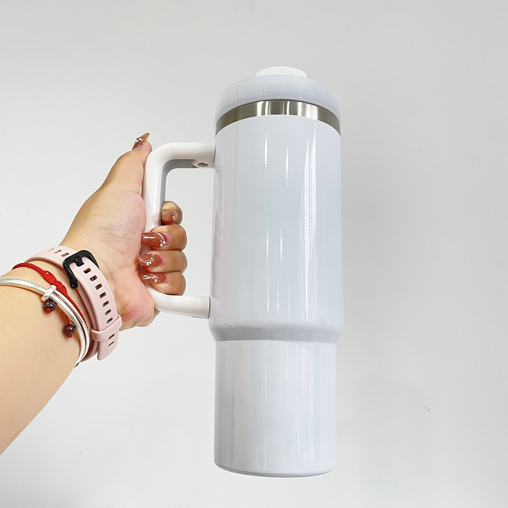 25 Pack YIPAI USA Warehouse 30oz White Blank Sublimation Travel Mug With Handle for UV DTF Wraps