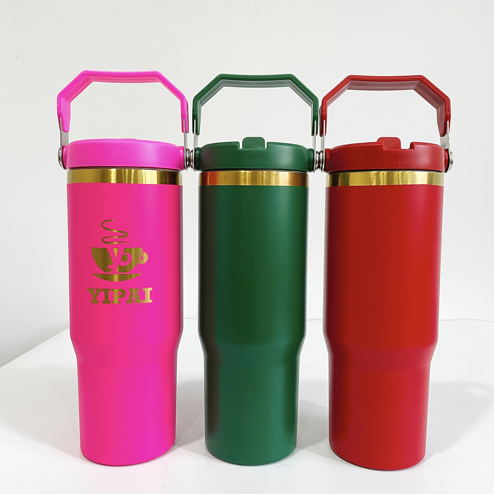 YIPAI China Warehouse 30oz Flip Straw Gold & Copper Mixed Student School Tumblers For Laser Engraving