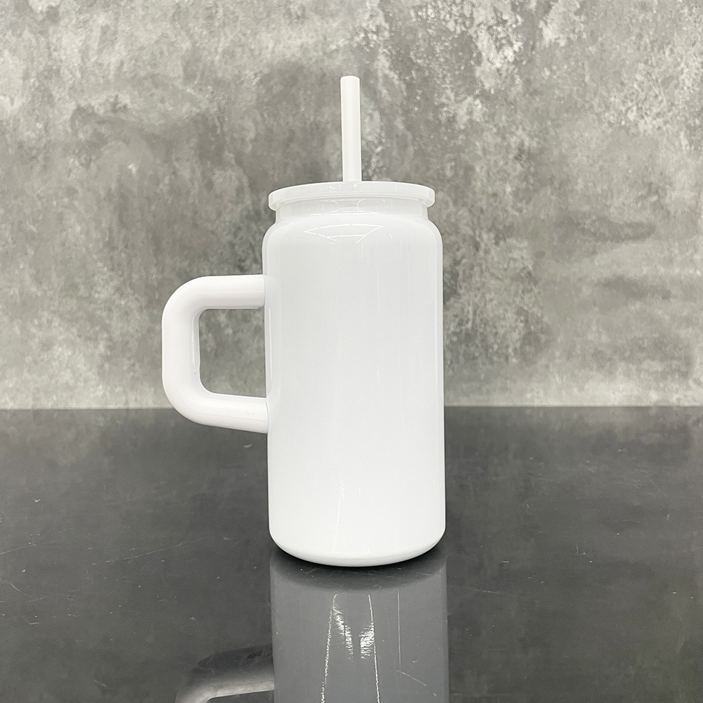 25 Pack Yipai USA Warehouse 16oz Blank Sublimation Glossy White Color Stainless Steel Can with Handle for UV DTF Wraps