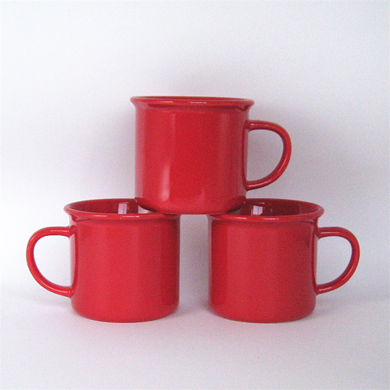 48 Pack China Warehouse 11oz Red Christmas Ceramic Mugs for UV DTF Wraps Simple Modern Style Cups for Xmas