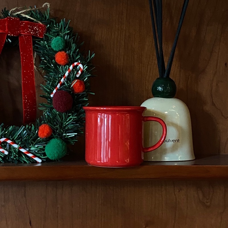 48 Pack China Warehouse 11oz Red Christmas Ceramic Mugs for UV DTF Wraps Simple Modern Style Cups for Xmas