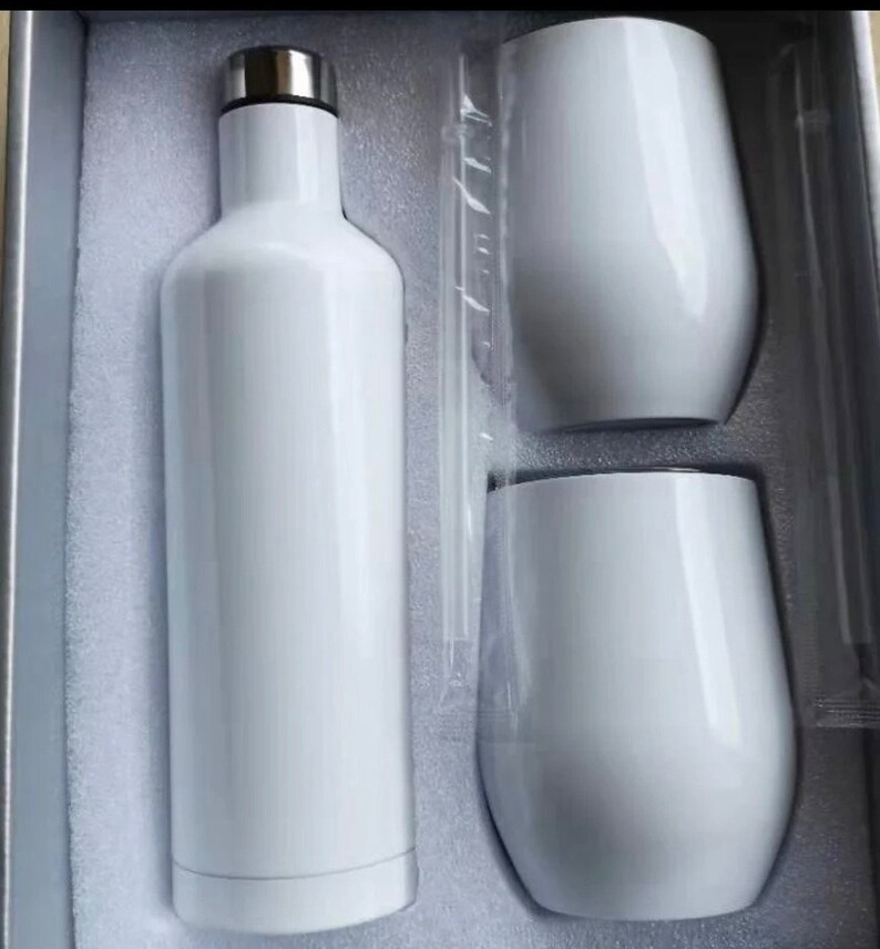 6 Sets YIPAI USA Warehouse Christmas Gifts Wine Tumbler And Bottle Gifts Set With Box 12oz Wine Tumblers and 17oz Water Bottles Both Work for Sublimation