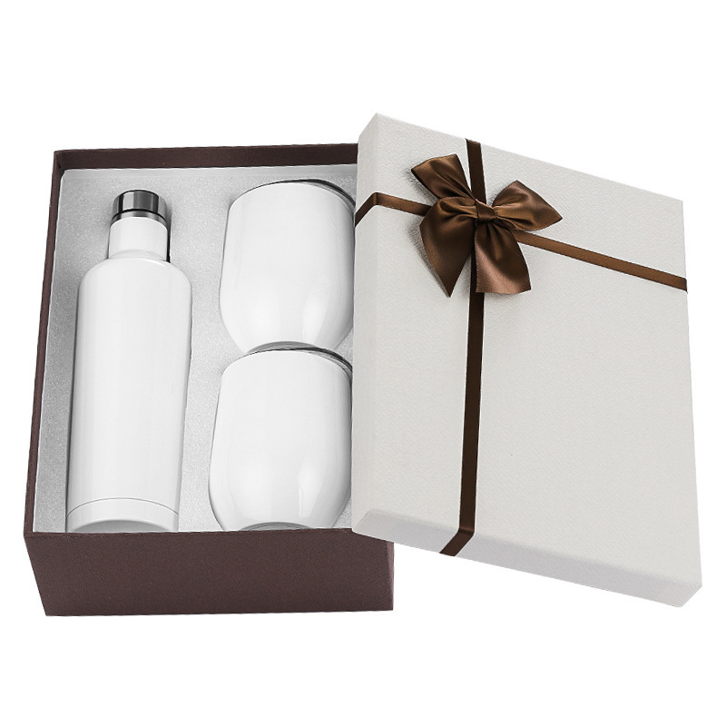 6 Sets YIPAI USA Warehouse Christmas Gifts Wine Tumbler And Bottle Gifts Set With Box 12oz Wine Tumblers and 17oz Water Bottles Both Work for Sublimation
