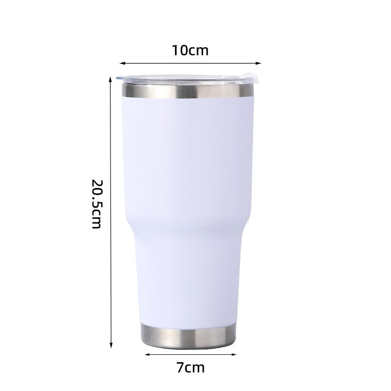 25 Pack China Warehouse 30oz Yeti Style powder coated coffee car tumblers with push piece lids for laser engraving