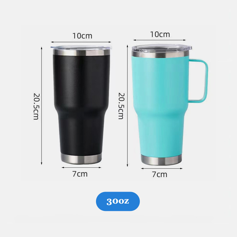 25 Pack China Warehouse 30oz Yeti Style powder coated coffee car tumblers with push piece lids for laser engraving