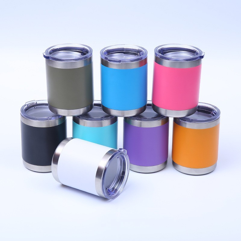 50 Pack YIPAI China Warehouse 10oz Power Coated Lowball Car Tumblers for Laser Engraving Water Bottles in Various Colors
