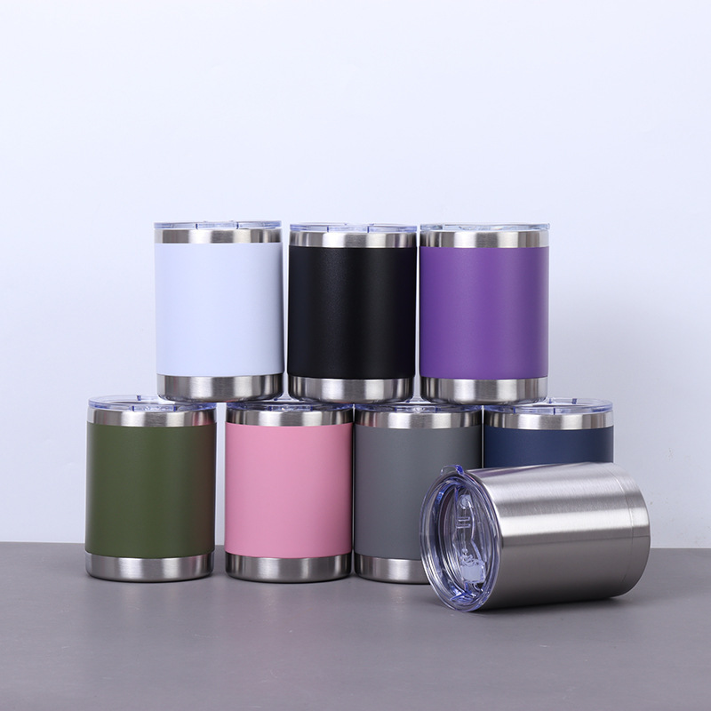 50 Pack YIPAI China Warehouse 10oz Power Coated Lowball Car Tumblers for Laser Engraving Water Bottles in Various Colors