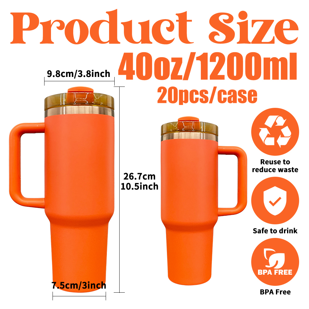 20 Pack Yipai China Warehouse 40oz Pumpkin Spice Autumn Color Copper Plated Tumbler for Laser Engrvaing