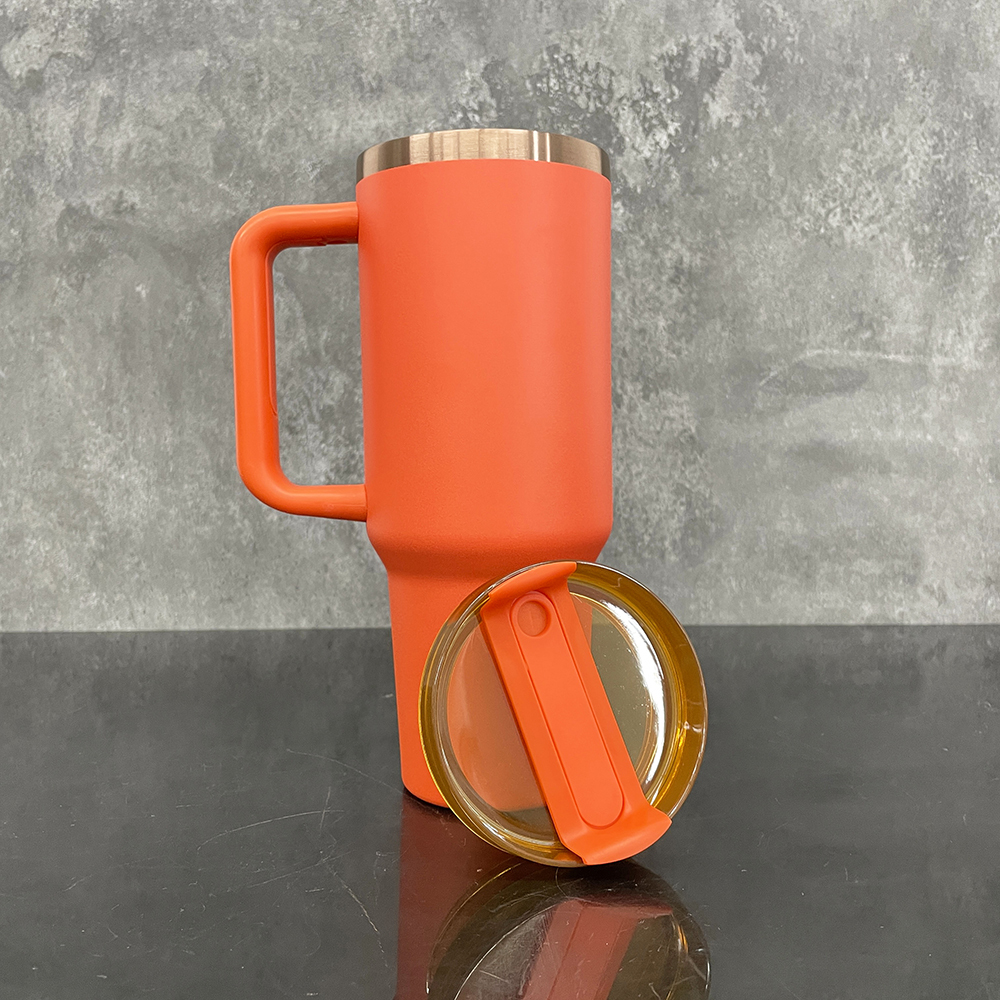 20 Pack Yipai China Warehouse 40oz Pumpkin Spice Autumn Color Copper Plated Tumbler for Laser Engrvaing