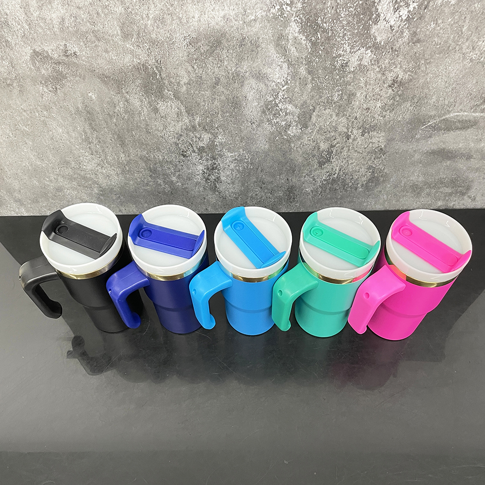 25 Pack Yipai China Warehouse Update H2.0 20oz Power Coated Gold Plated Tumblers for Laser Engraving Kids Cute Mix Color Mugs with Plastic Handle