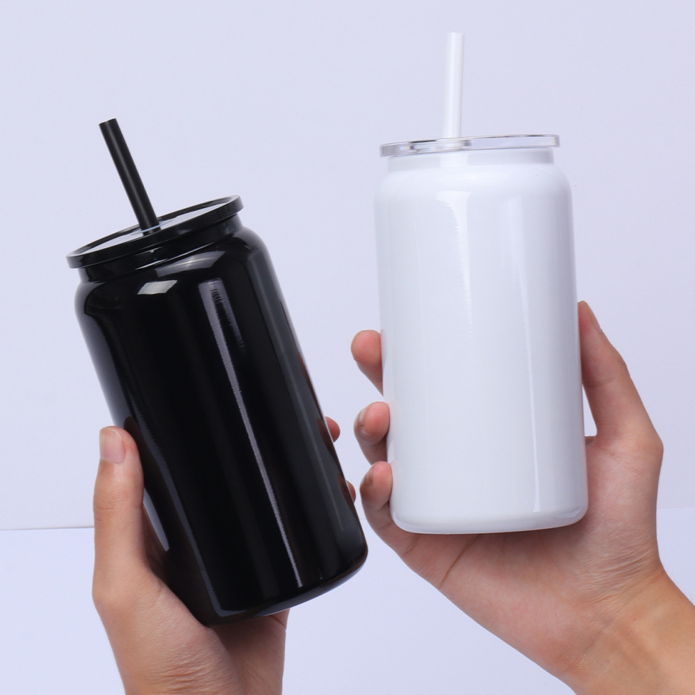 50 Packs Yipai China Warehouse 16oz Blank Sublimation Double Wall Stainless Steel Can Work for UV DTF Wraps Ten Color Mix Style Pretty Wine Red Color Metal Can With Plastic Lids