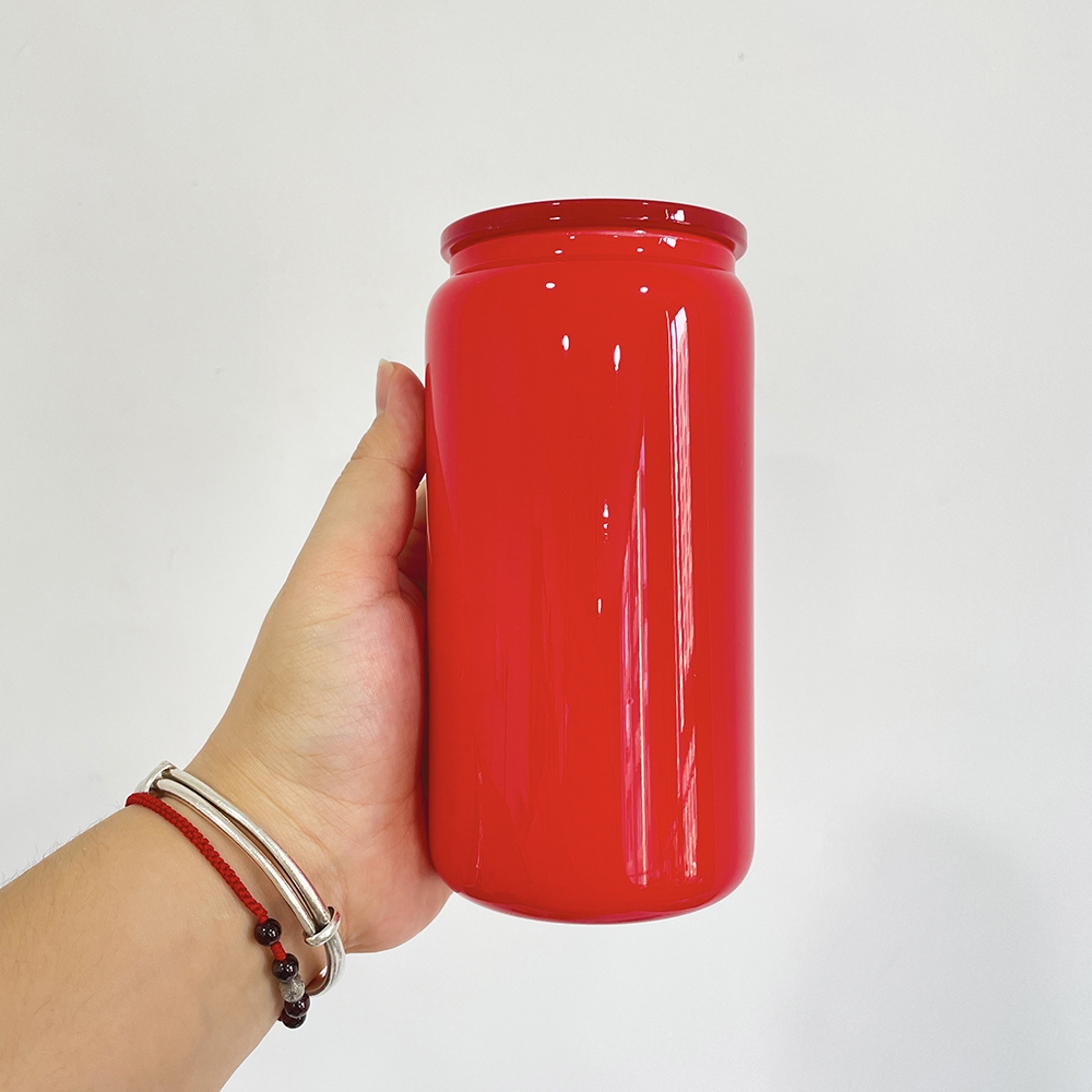 50 Pack China Warehouse 16oz Christmas Green Red Mix Color Sublimation Glass Can Both Work for UV DTF Wraps