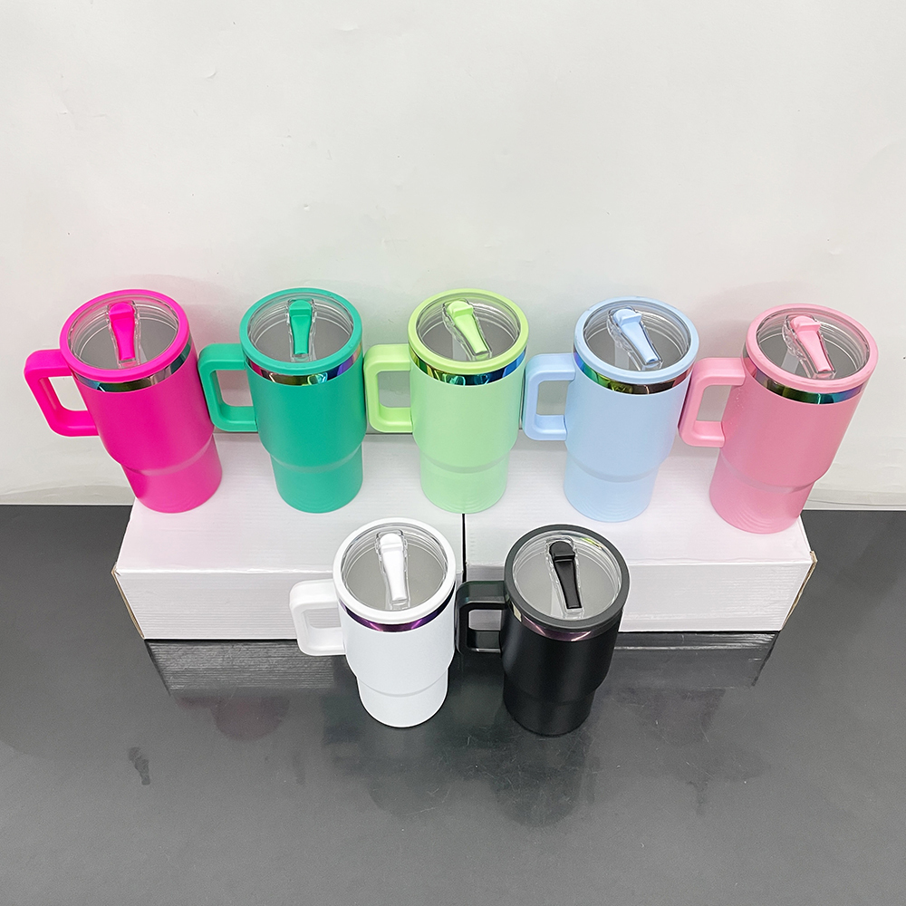 25 Pack YIPAI China Warehouse 20oz Kids Stainless Steel Tumblers with Leak Proof Straw Lids Rainbow Underneath Power Coated Tumblers for Laser Engraving