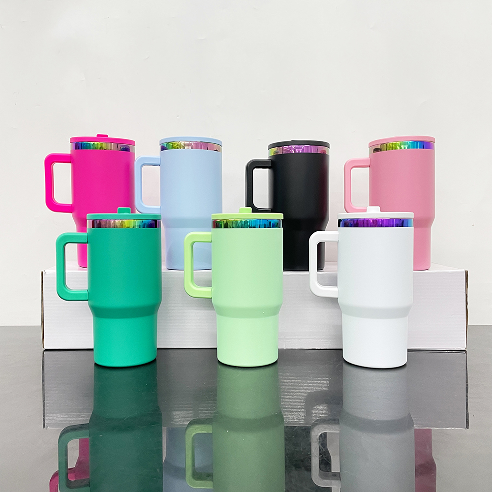 25 Pack YIPAI China Warehouse 20oz Kids Stainless Steel Tumblers with Leak Proof Straw Lids Rainbow Underneath Power Coated Tumblers for Laser Engraving