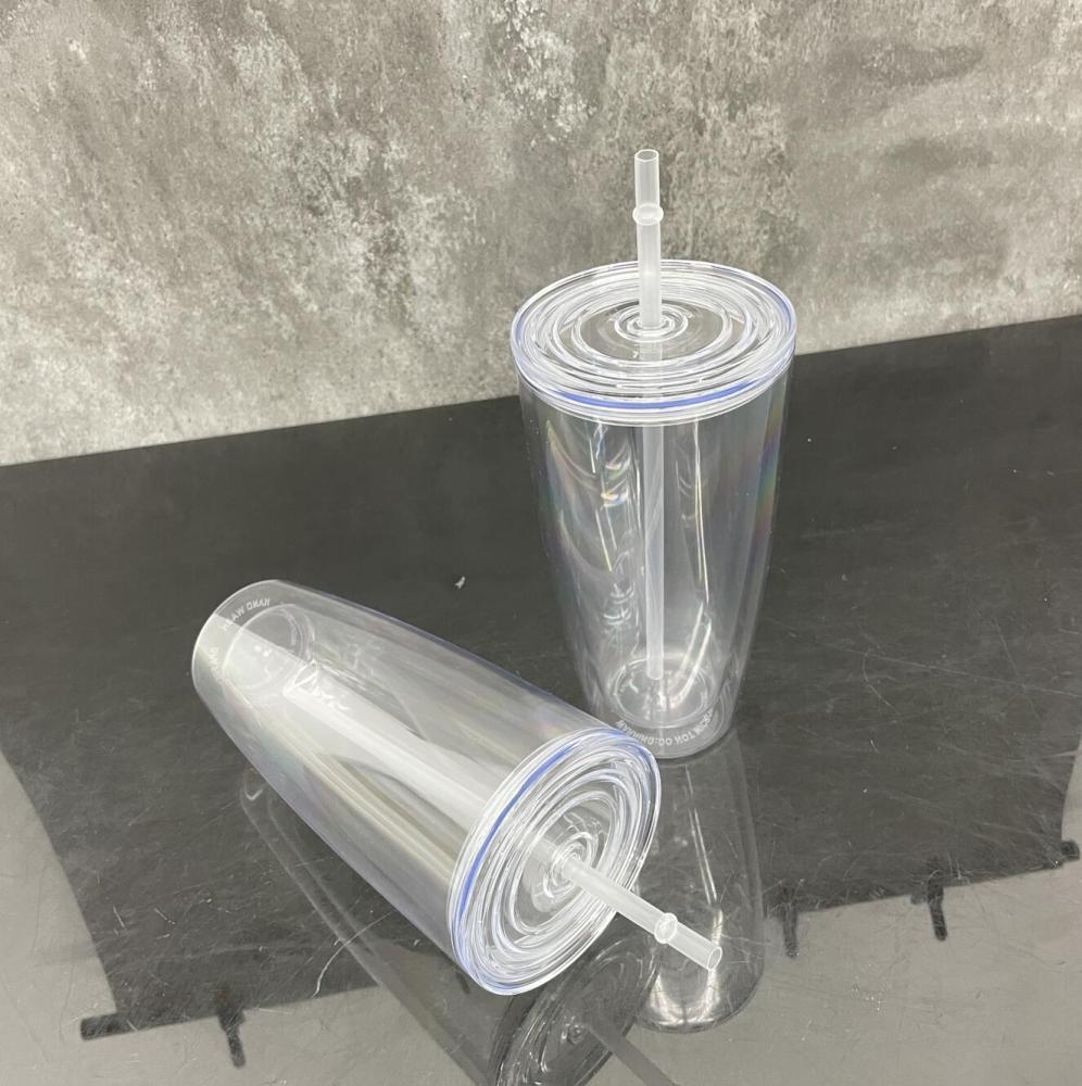 25 Pack Yipai China Warehouse 25oz Clear Snow Globe Plastic Cups Double Wall Acrylic Can for Glitter