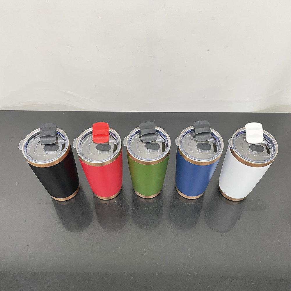 25 Pack China Warehouse 20oz Yeti Style powder coated copper underneath coffee car tumblers with Magnetic lids for laser engraving