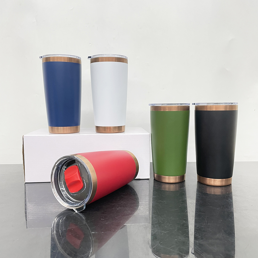 25 Pack YIPAI USA Warehouse 20oz Yeti Style powder coated copper underneath coffee car tumblers with Magnetic lids for laser engraving