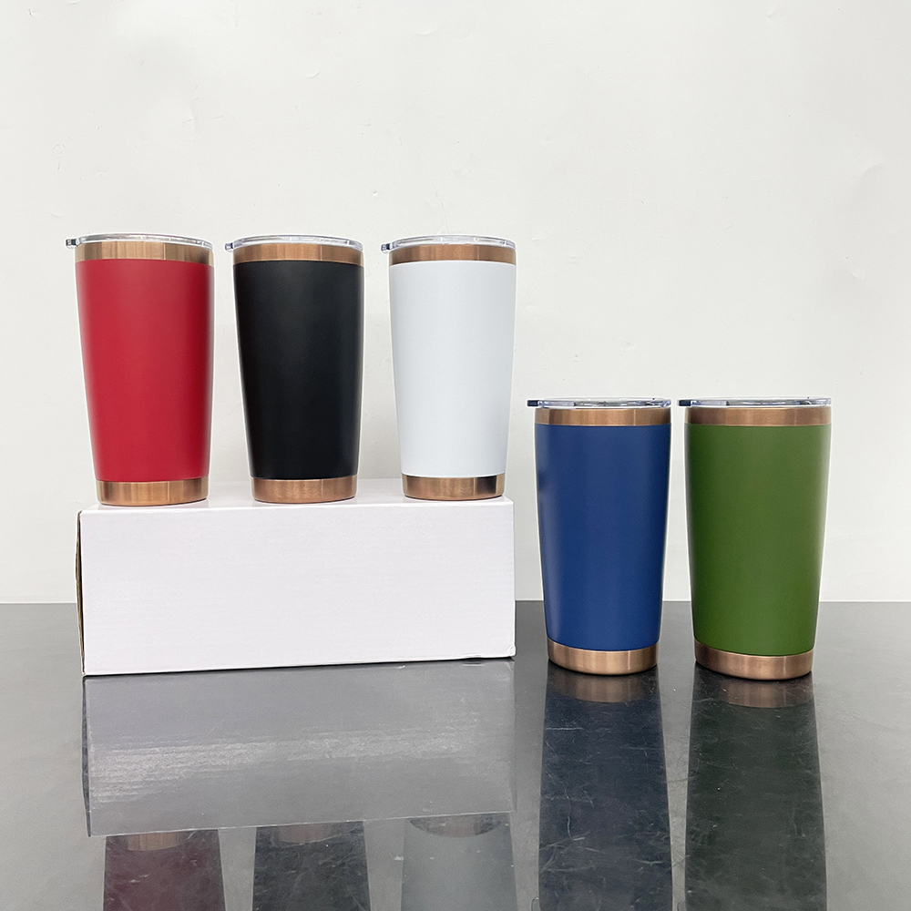 25 Pack YIPAI USA Warehouse 20oz Yeti Style powder coated copper underneath coffee car tumblers with Magnetic lids for laser engraving