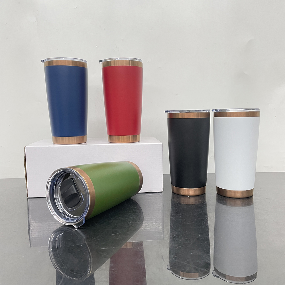 25 Pack YIPAI USA Warehouse 20oz Yeti Style powder coated copper underneath coffee car tumblers with Magnetic lids for laser engraving