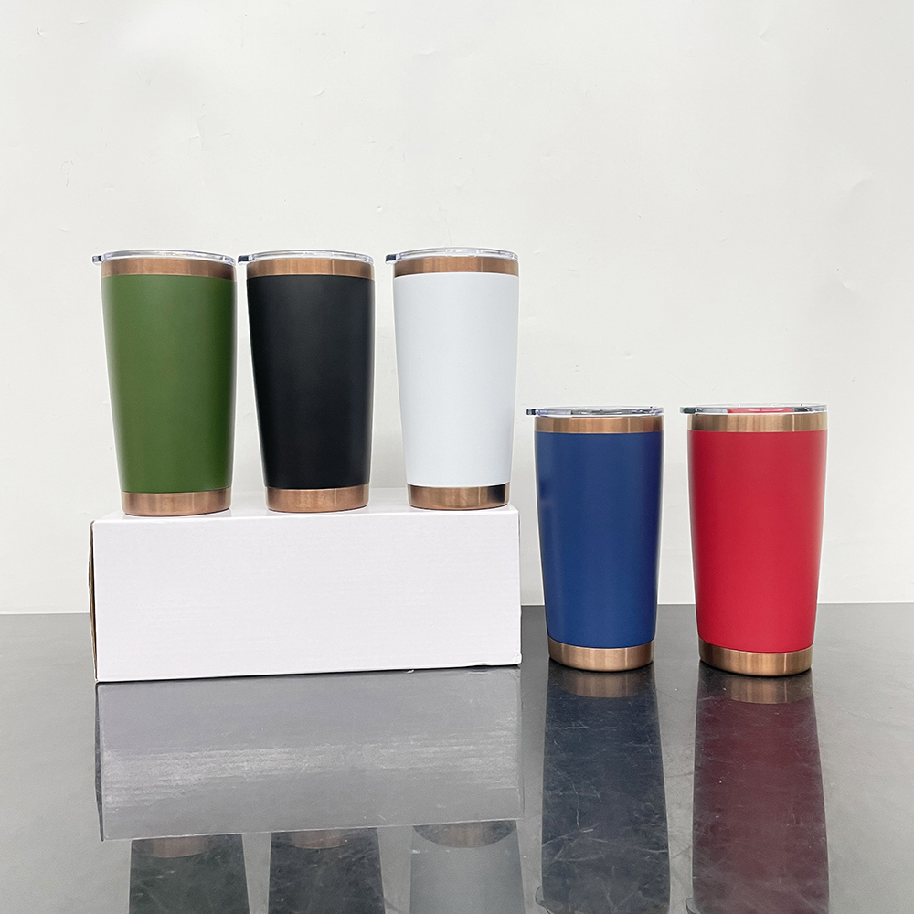 25 Pack YIPAI USA Warehouse 20oz Yeti Style powder coated copper underneath coffee car tumblers with Magnetic lids for laser engraving