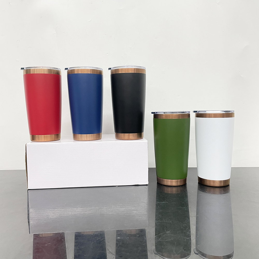 25 Pack YIPAI USA Warehouse 20oz Yeti Style powder coated copper underneath coffee car tumblers with Magnetic lids for laser engraving