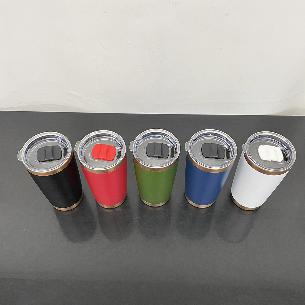 25 Pack China Warehouse 20oz Yeti Style powder coated copper underneath coffee car tumblers with Magnetic lids for laser engraving