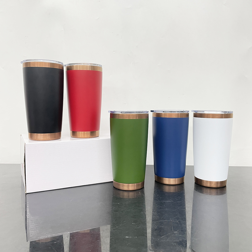 25 Pack YIPAI USA Warehouse 20oz Yeti Style powder coated copper underneath coffee car tumblers with Magnetic lids for laser engraving