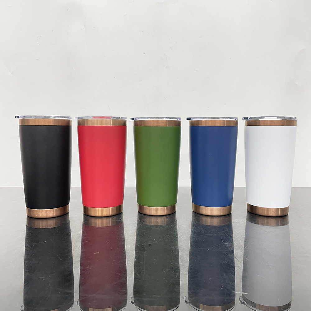 25 Pack China Warehouse 20oz Yeti Style powder coated copper underneath coffee car tumblers with Magnetic lids for laser engraving