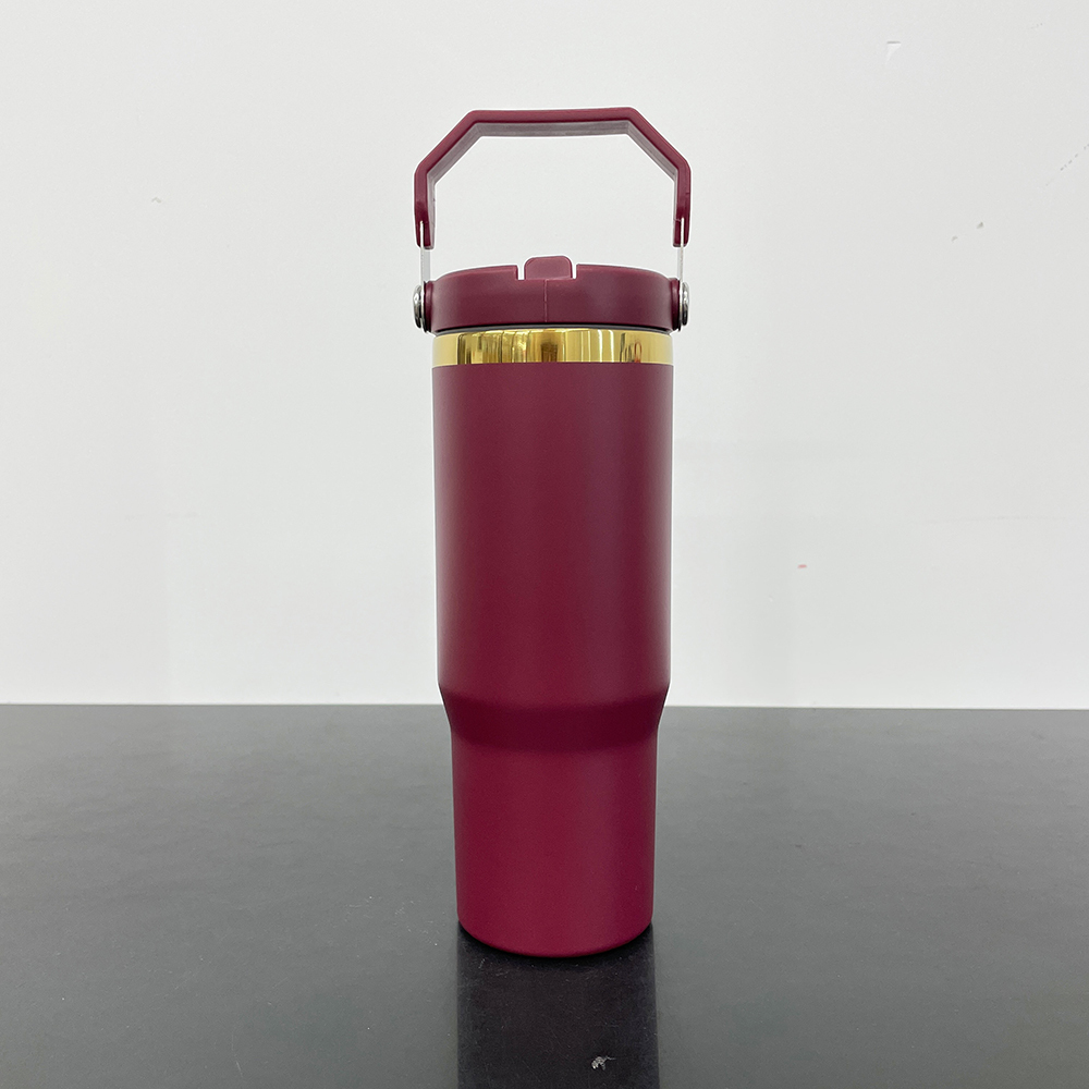20 Pack Yipai China Warehouse 30oz Mirror Gold Plated Flip Straw Tumblers for Laser Engraving Double Wall Power Coated Water Bottles for Outdoor