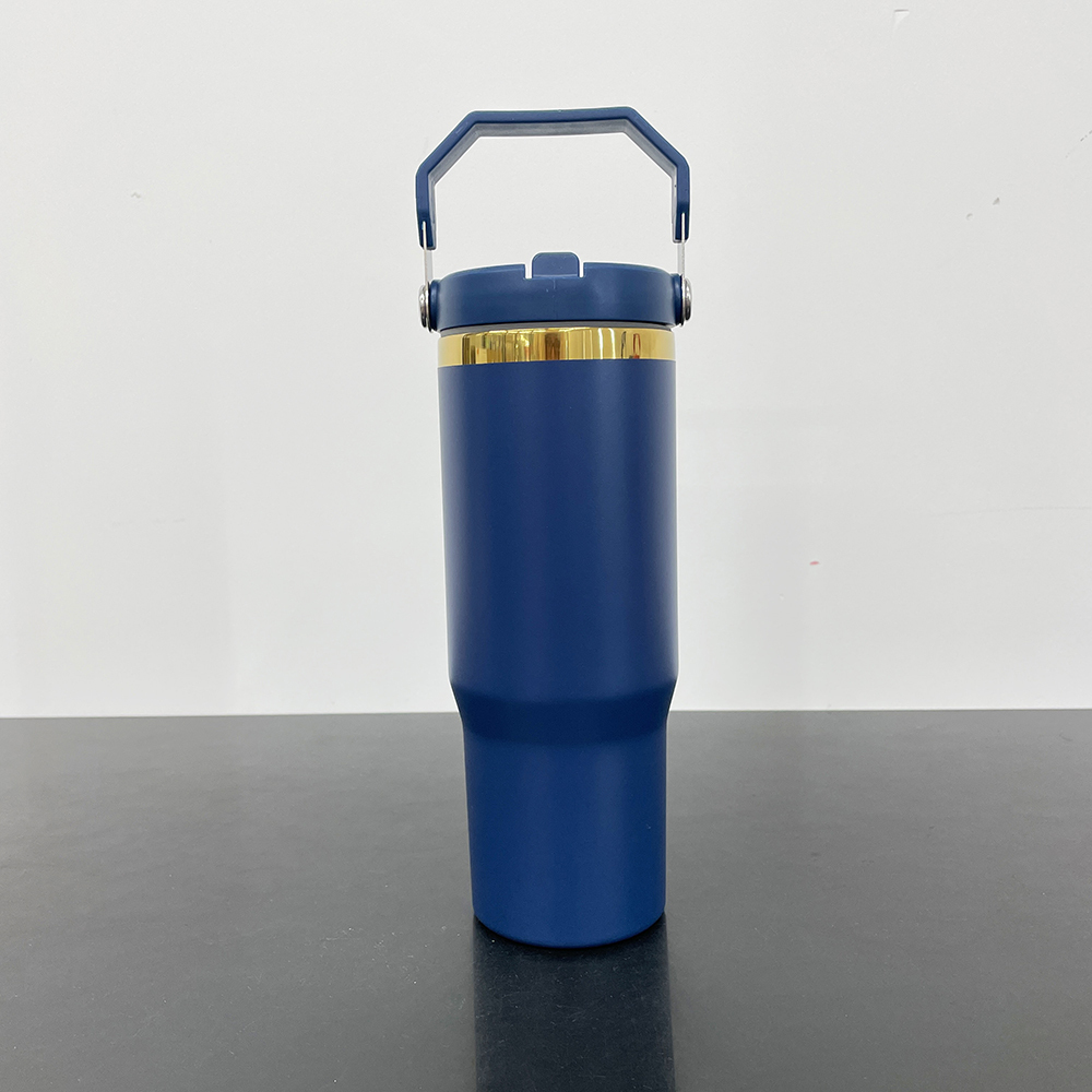 20 Pack Yipai China Warehouse 30oz Mirror Gold Plated Flip Straw Tumblers for Laser Engraving Double Wall Power Coated Water Bottles for Outdoor