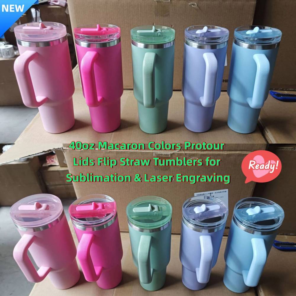 20 Pack Yipai China Warehouse H3.0 40oz Leak Proof Lids Tumblers New Protour Style with Removable Nozzle Cover Glossy White and Matt Macaron Color Sublimation Tumblers