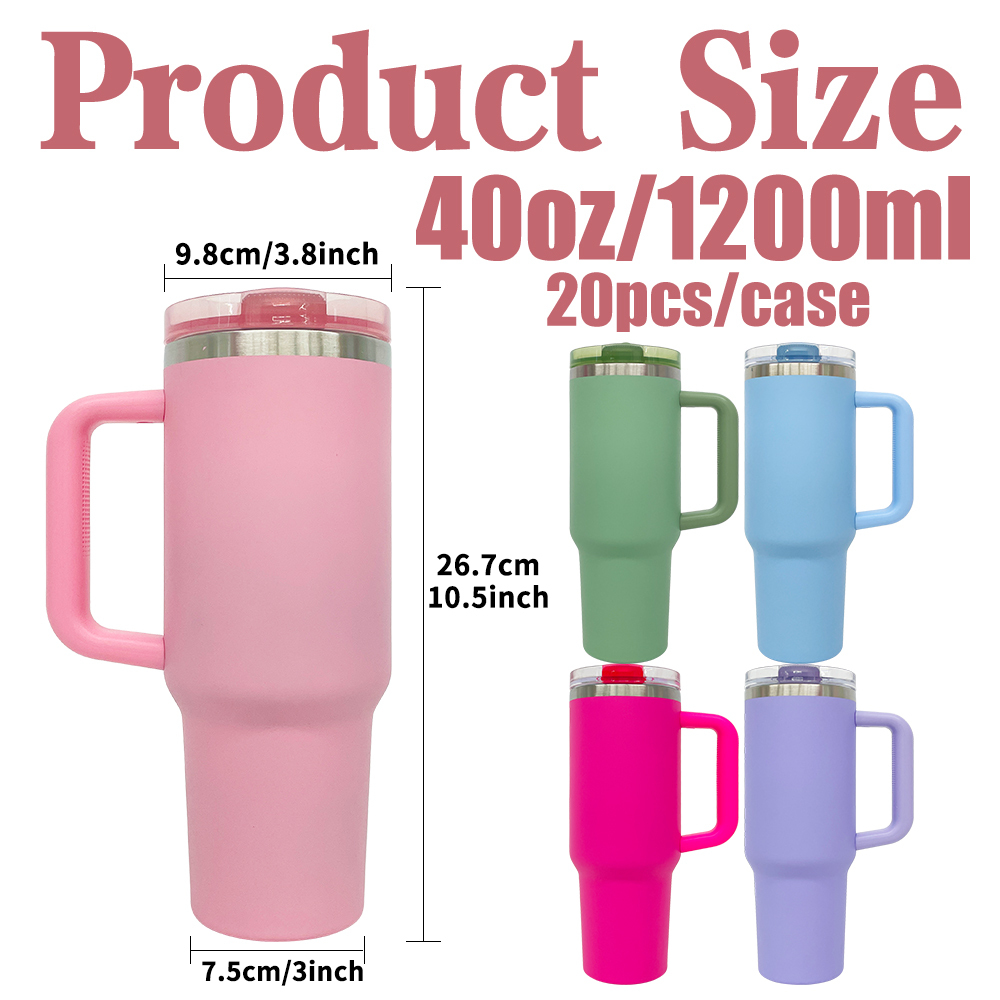 20 Pack Yipai USA Warehouse H3.0 40oz Leak Proof Lids Tumblers New Protour Style with Removable Nozzle Cover Matt Macaron Color Sublimation Tumblers