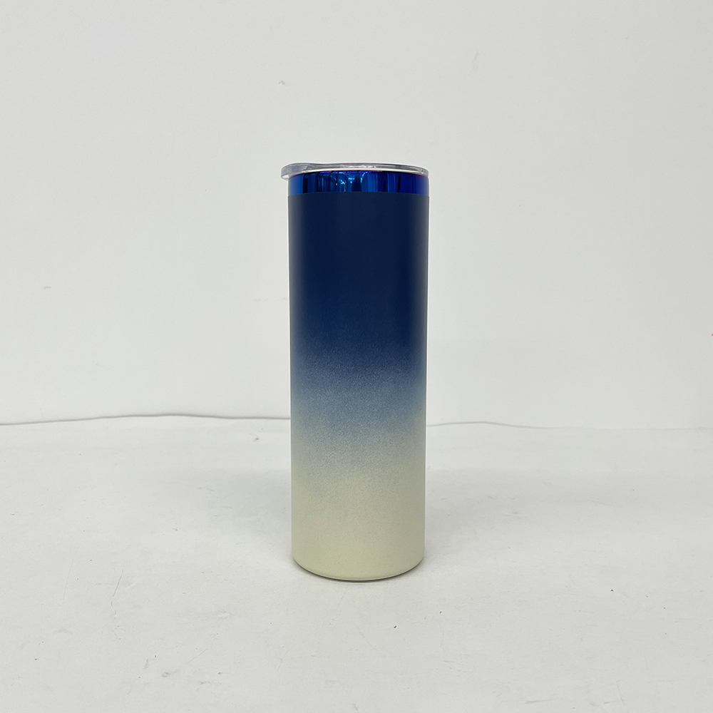 25 Pack YIPAI China Warehouse Mirror Blue Plated Underneath 20oz Straight Tumbler for Laser Engraving