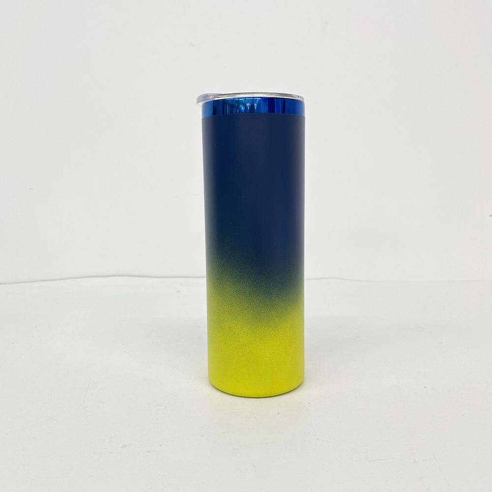 25 Pack YIPAI China Warehouse Mirror Blue Plated Underneath 20oz Straight Tumbler for Laser Engraving