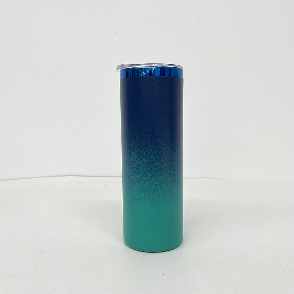 25 Pack YIPAI China Warehouse Mirror Blue Plated Underneath 20oz Straight Tumbler for Laser Engraving