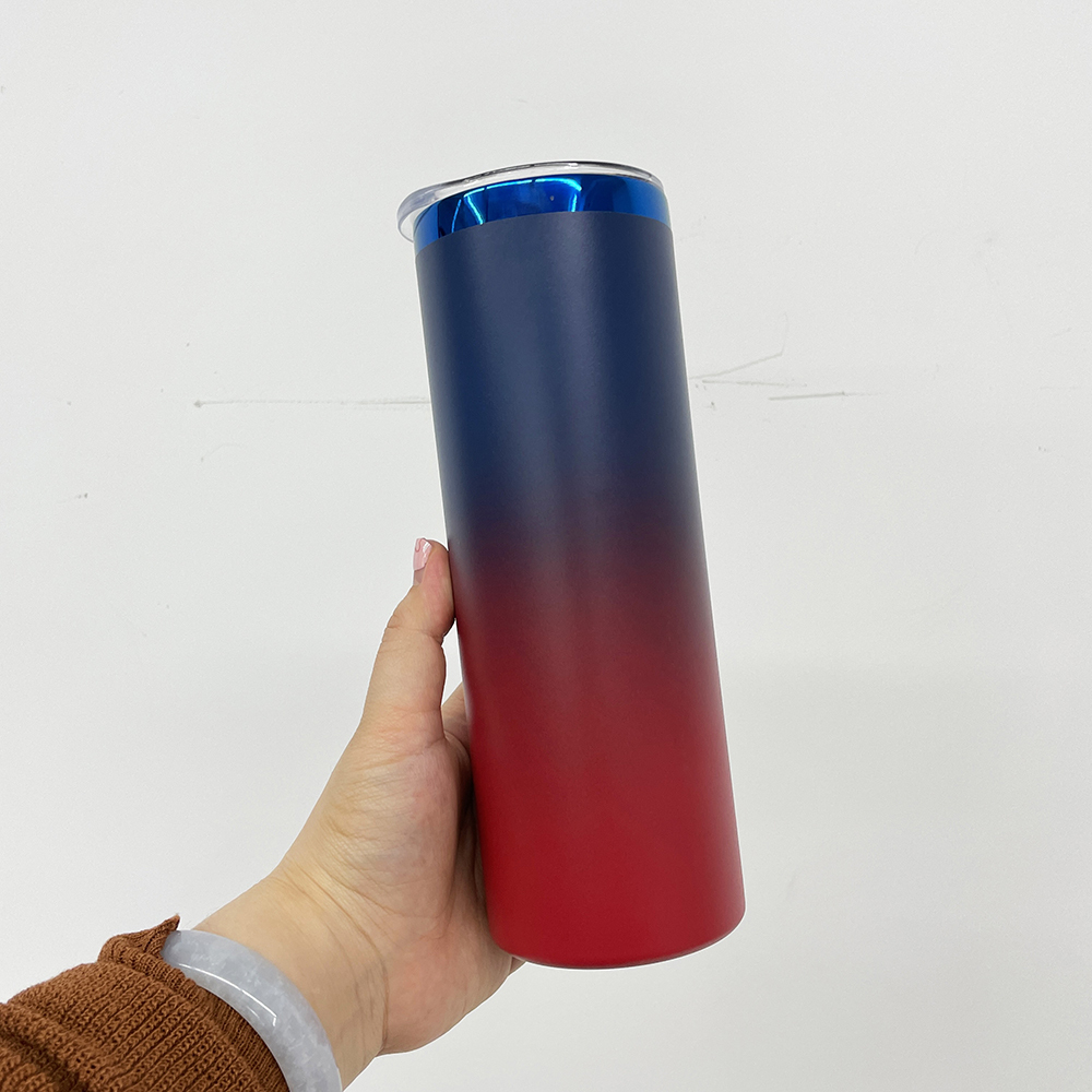 25 Pack YIPAI China Warehouse Mirror Blue Plated Underneath 20oz Straight Tumbler for Laser Engraving