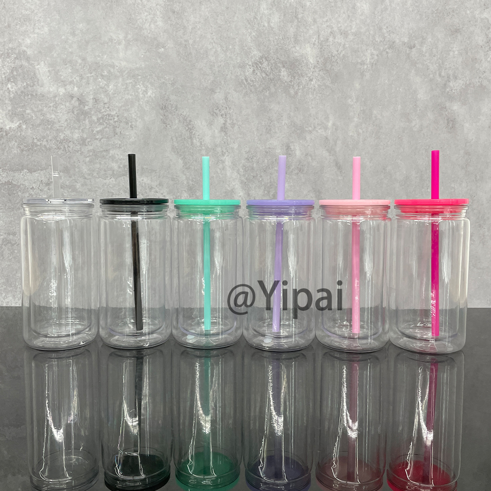 25 Pack YIPAI USA Warehouse 12oz Pre-Drilled Snow Globe Plastic Can With Colorful PP Lid and Plug