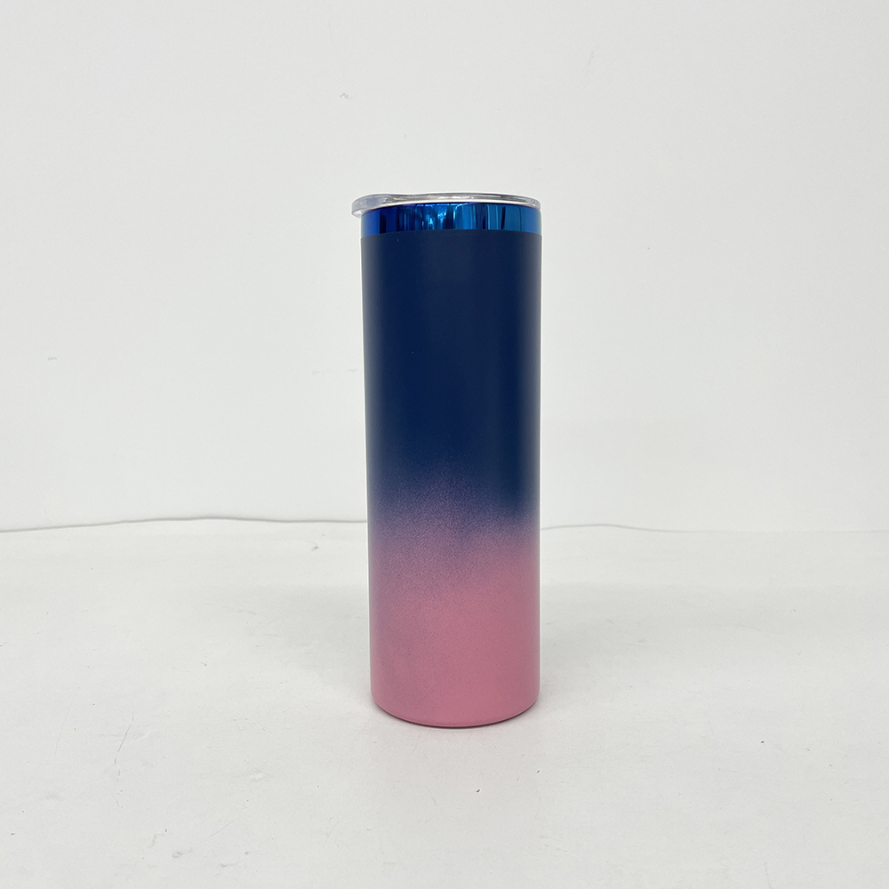 25 Pack YIPAI China Warehouse Mirror Blue Plated Underneath 20oz Straight Tumbler for Laser Engraving