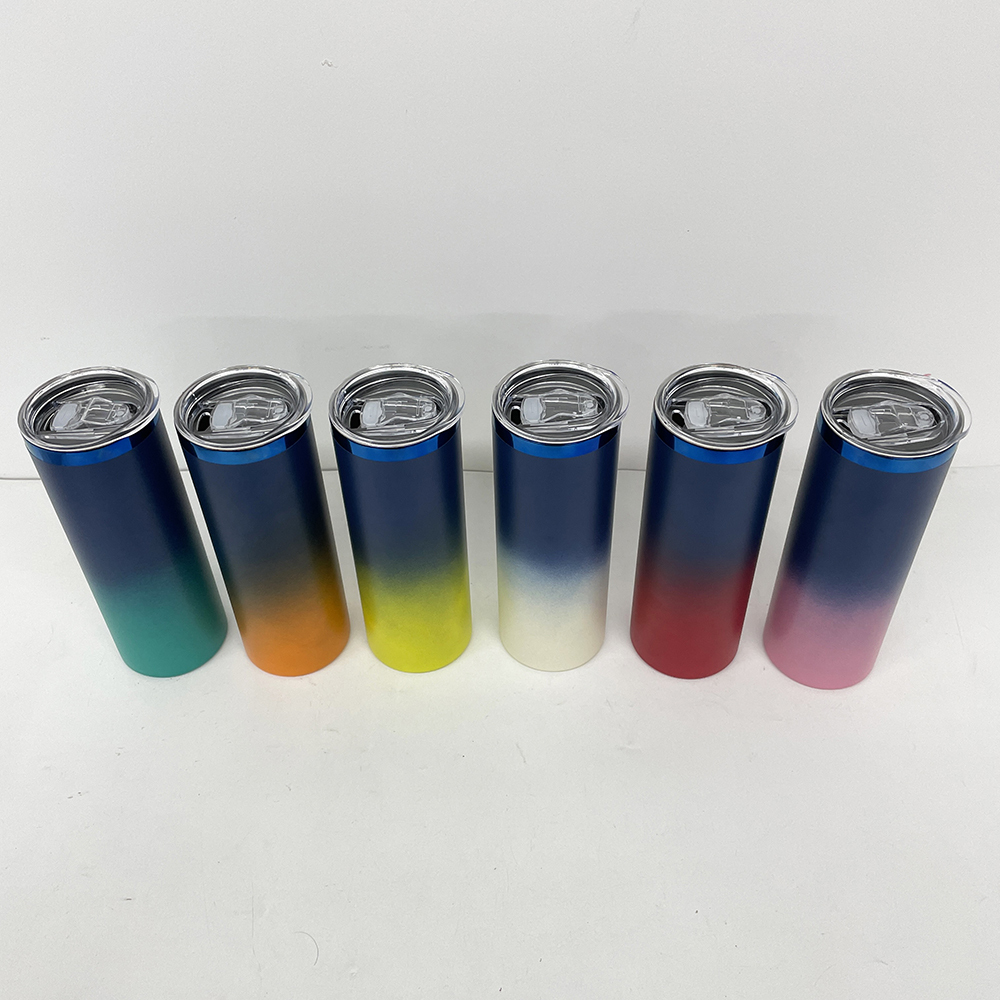 25 Pack YIPAI China Warehouse Mirror Blue Plated Underneath 20oz Straight Tumbler for Laser Engraving