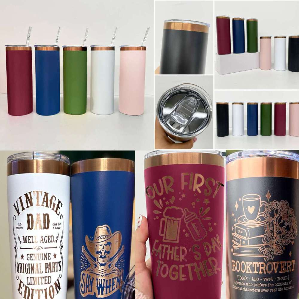 25 Pack YIPAI China Warehouse Copper Plated 20oz Straight Tumbler for Laser Engraving