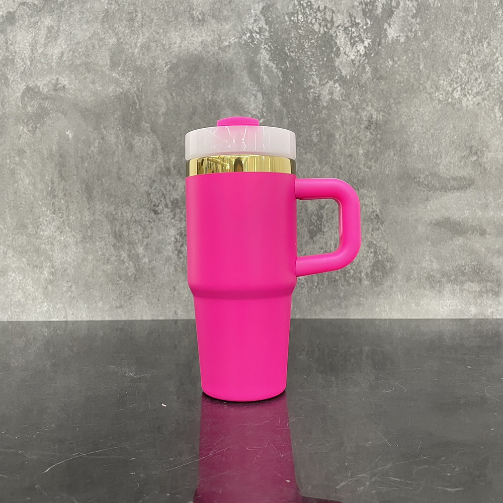 25Pack YIPAI USA Warehouse 14oz Kids Baby Gold Plated Cute Macaron Color Tumblers with Handle for Laser Engraving