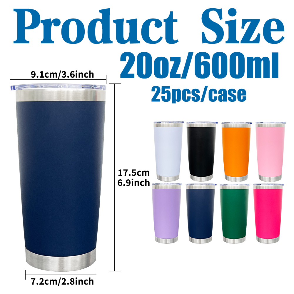 25 Pack YIPAI USA Warehouse Yeti Power Coated 20oz Tumbler for Laser Engraving