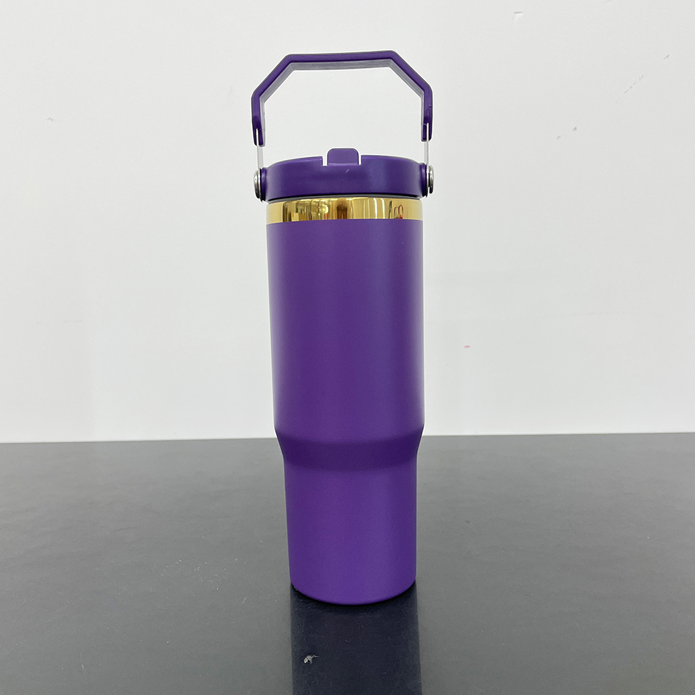 20 Pack Yipai USA Warehouse 30oz Mirror Gold Plated Flip Straw Tumblers for Laser Engraving Double Wall Power Coated Water Bottles