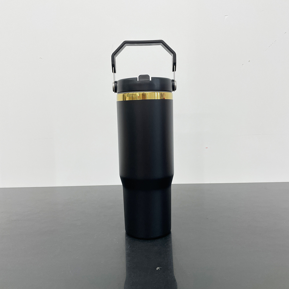 20 Pack Yipai USA Warehouse 30oz Mirror Gold Plated Flip Straw Tumblers for Laser Engraving Double Wall Power Coated Water Bottles